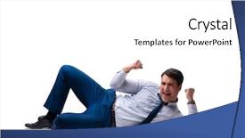 Presentation with floor - Cool new slide set with businessman lying on the floor backdrop and a white colored foreground