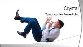  Presentation with brown sugar isolated on white - Cool new PPT theme with businessman lying on the floor backdrop and a white colored foreground