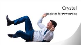  Presentation with floor - Presentation design with businessman lying on the floor background and a white colored foreground