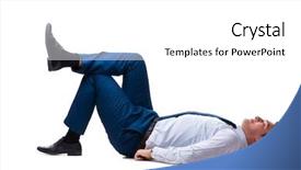 Presentation with floor - Audience pleasing presentation design consisting of businessman lying on the floor backdrop and a white colored foreground