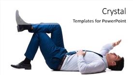  Presentation with dead egret birds lying - Beautiful slide deck featuring businessman lying on the floor backdrop and a  colored foreground