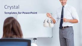  Presentation with people lost money fired businessman - Theme featuring businessman-making-presentation-with-money background and a sky blue colored foreground