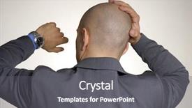  Presentation with bald - Amazing slide set having businessman man watching his clock backdrop and a gray colored foreground