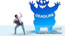  Presentation with important - Presentation theme consisting of businessman-missing-important-deadline background and a light blue colored foreground
