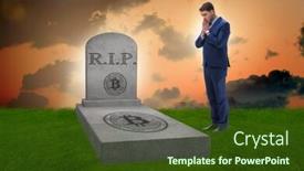  Presentation with mourning - Beautiful slides featuring virtual memorial - businessman mourning the demise backdrop and a tawny brown colored foreground