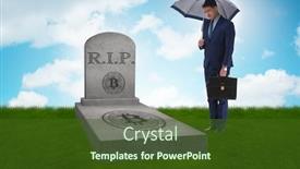  Presentation with mourning - Theme with virtual memorial - businessman mourning the demise background and a tawny brown colored foreground