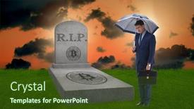  Presentation with mourning - Audience pleasing theme consisting of virtual memorial - businessman mourning the demise backdrop and a tawny brown colored foreground