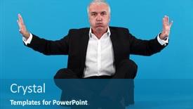  Presentation with breathing - Slide set having businessman needing breathing space background and a ocean colored foreground