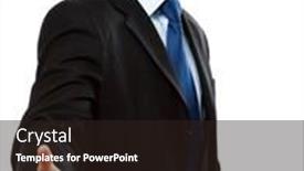  Presentation with hand shake - PPT theme consisting of businessman offering to shake your hand - isolated on a white background background and a wine colored foreground