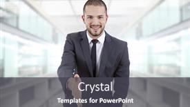  Presentation with hand shake office - PPT theme consisting of businessman-offering-to-shake background and a dark gray colored foreground
