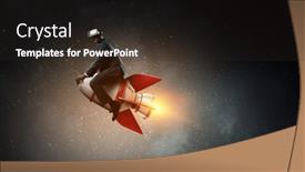  Presentation with rocket - Presentation with businessman-on-a-rocket-mixed background and a dark gray colored foreground