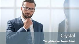  Presentation with flouride treatmnt in the dental office - Beautiful PPT layouts featuring businessman on background of office backdrop and a ocean colored foreground