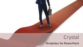  Presentation with red carpet - Slide deck consisting of businessman-on-red-carpet-isolated background and a coral colored foreground