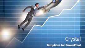  Presentation with trading - Amazing presentation having businessman-on-rocket-in-trading backdrop and a teal colored foreground