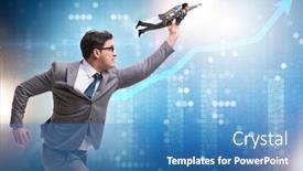  Presentation with trading - Amazing presentation theme having businessman-on-rocket-in-trading backdrop and a teal colored foreground