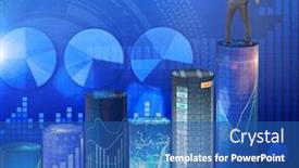  Presentation with bar - Colorful presentation enhanced with businessman-on-the-bar-charts backdrop and a ocean colored foreground