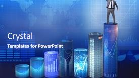  Presentation with bar - Theme with businessman-on-the-bar-charts background and a ocean colored foreground