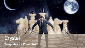  Presentation with chess board - Slide deck featuring businessman on the chess board background and a  colored foreground