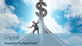  Presentation with road - PPT theme consisting of businessman-on-the-road background and a light blue colored foreground