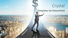  Presentation with road - Slides enhanced with businessman-on-the-road background and a cool aqua colored foreground