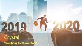  Presentation with 2019 - PPT layouts consisting of businessman-on-tight-rope background and a tawny brown colored foreground