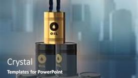  Presentation with barrels - Presentation design with businessman-on-top-of-oil background and a  colored foreground