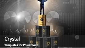  Presentation with barrels - Presentation design with businessman on top of oil background and a  colored foreground