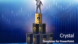 Presentation with barrels - Slides consisting of businessman on top of oil background and a navy blue colored foreground
