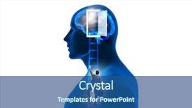  Presentation with artificial intelligence - Beautiful PPT theme featuring businessman opening door to artificial backdrop and a  colored foreground