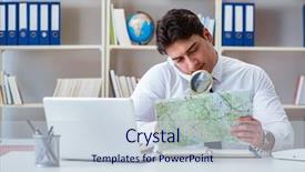  Presentation with agent of change - Slides having businessman operator traveling agent working background and a  colored foreground