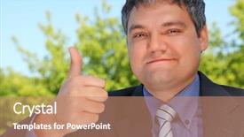  Presentation with summer - Beautiful PPT theme featuring businessman-outdoor-in-summer backdrop and a coral colored foreground