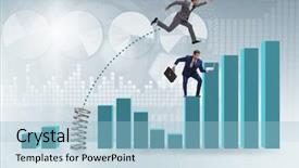  Presentation with congratulations dance competition - Presentation theme consisting of businessman outperforming his competition jumping background and a light blue colored foreground