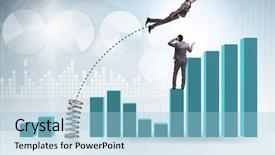  Presentation with economics monopolistic competition - Cool new PPT theme with businessman outperforming his competition jumping backdrop and a light blue colored foreground