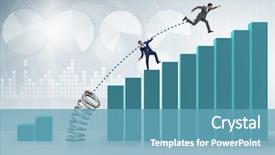  Presentation with runner competition beggining - Amazing slides having businessman outperforming his competition jumping backdrop and a  colored foreground