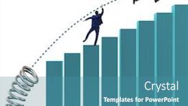  Presentation with runner competition beggining - Audience pleasing theme consisting of businessman-outperforming-his-competition-jumping backdrop and a teal colored foreground