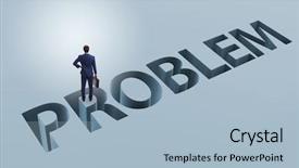  Presentation with overcoming - PPT theme with businessman overcoming business financial problem background and a light blue colored foreground
