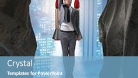  Presentation with challenges - Audience pleasing slides consisting of businessman overcoming challenges in business concept backdrop and a light blue colored foreground