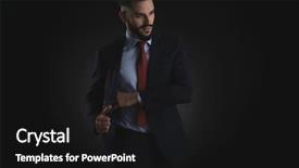  Presentation with black men in suit - Theme consisting of businessman picks something from inner background and a black colored foreground