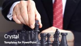  Presentation with chess - Amazing slide deck having businessman playing chess game backdrop and a dark gray colored foreground