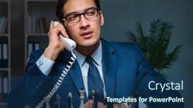  Presentation with strategy - Slide set featuring businessman playing chess in strategy concept background and a ocean colored foreground