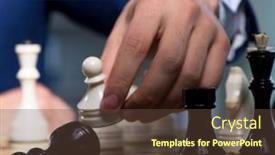  Presentation with strategy - Audience pleasing PPT layouts consisting of businessman playing chess in strategy backdrop and a tawny brown colored foreground