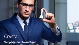  Presentation with strategy - Slide set featuring businessman-playing-chess-in-strategy background and a navy blue colored foreground