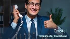  Presentation with strategy - Presentation design with businessman-playing-chess-in-strategy background and a ocean colored foreground