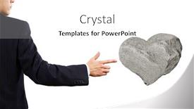  Presentation with shape heart - Slide deck enhanced with businessman-pointing-at-stone background and a white colored foreground