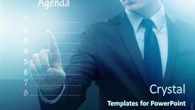  Presentation with agenda - Beautiful slide deck featuring businessman-preparing-the-agenda backdrop and a navy blue colored foreground