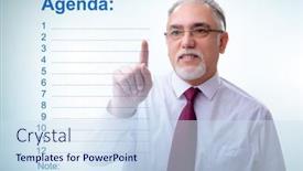  Presentation with agenda - Slide set consisting of businessman-preparing-the-agenda background and a sky blue colored foreground