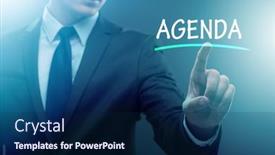  Presentation with agenda - Presentation design with businessman-preparing-the-agenda background and a navy blue colored foreground