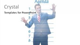  Presentation with agenda - Slide deck having businessman-preparing-the-agenda background and a white colored foreground
