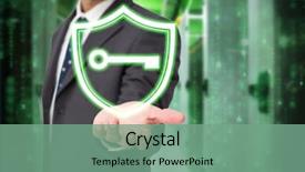  Presentation with storage - Amazing slides having businessman presenting against image of data storage backdrop and a seafoam green colored foreground