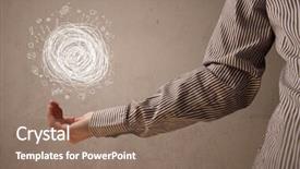  Presentation with chaos - Slides consisting of businessman-presenting-chaos-concept and a violet colored foreground